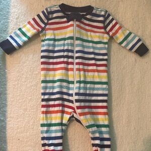 Primary Rainbow striped  footed Jammie’s